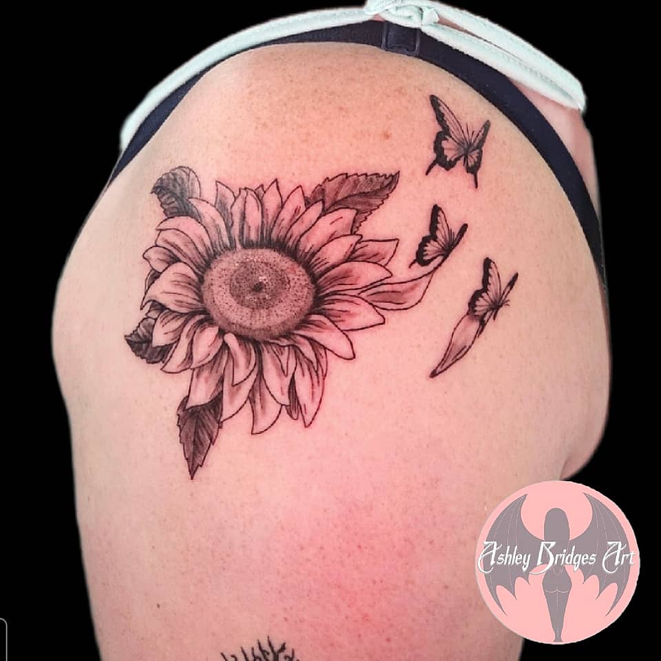 Sunflower and Butterflies