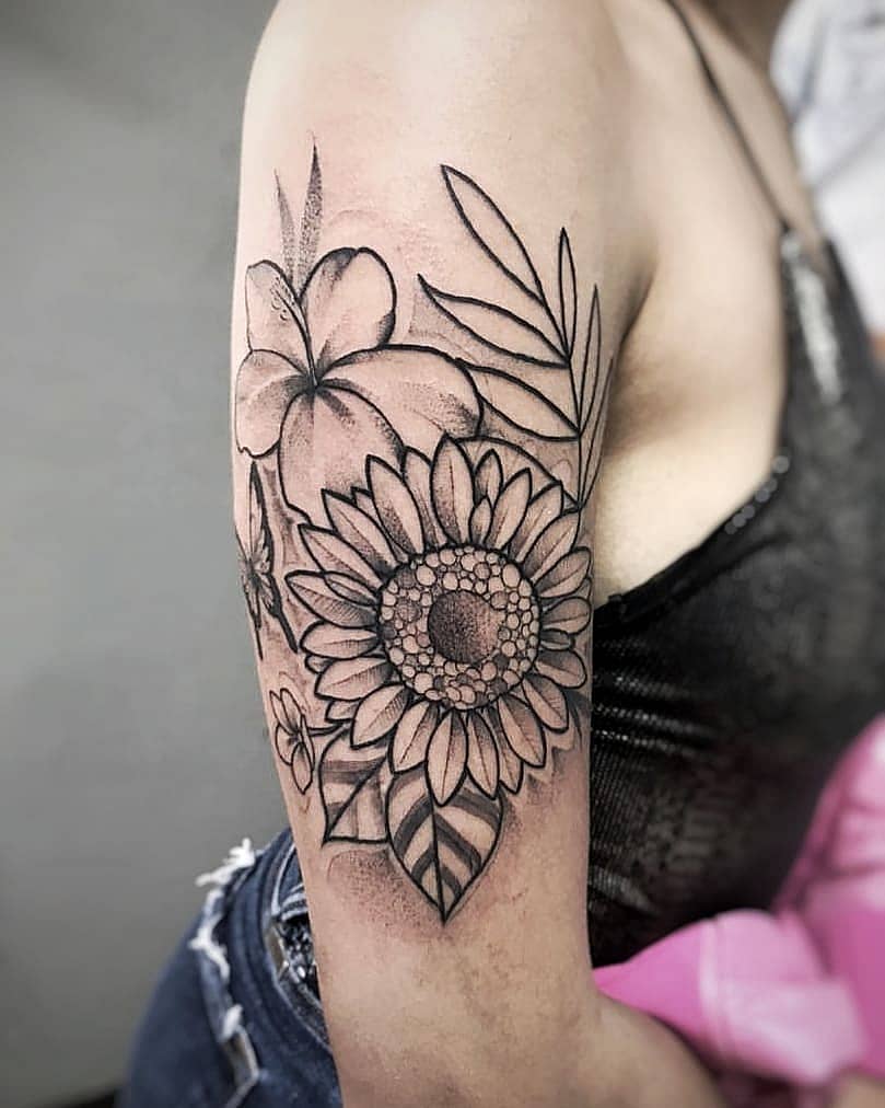 Sunflower and Plumeria Bouquet