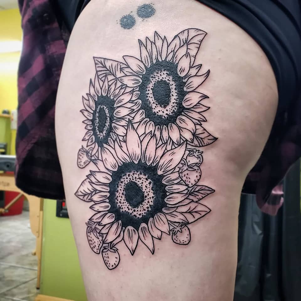 Sunflower and Strawberry Bouquet