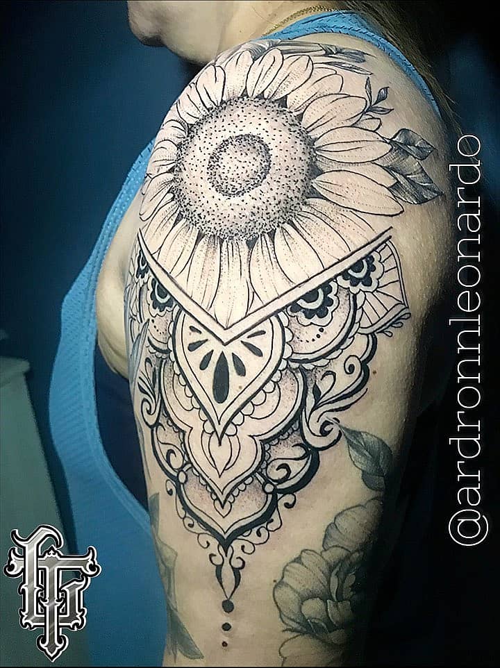 Sunflower Mandala Shoulder Ornament