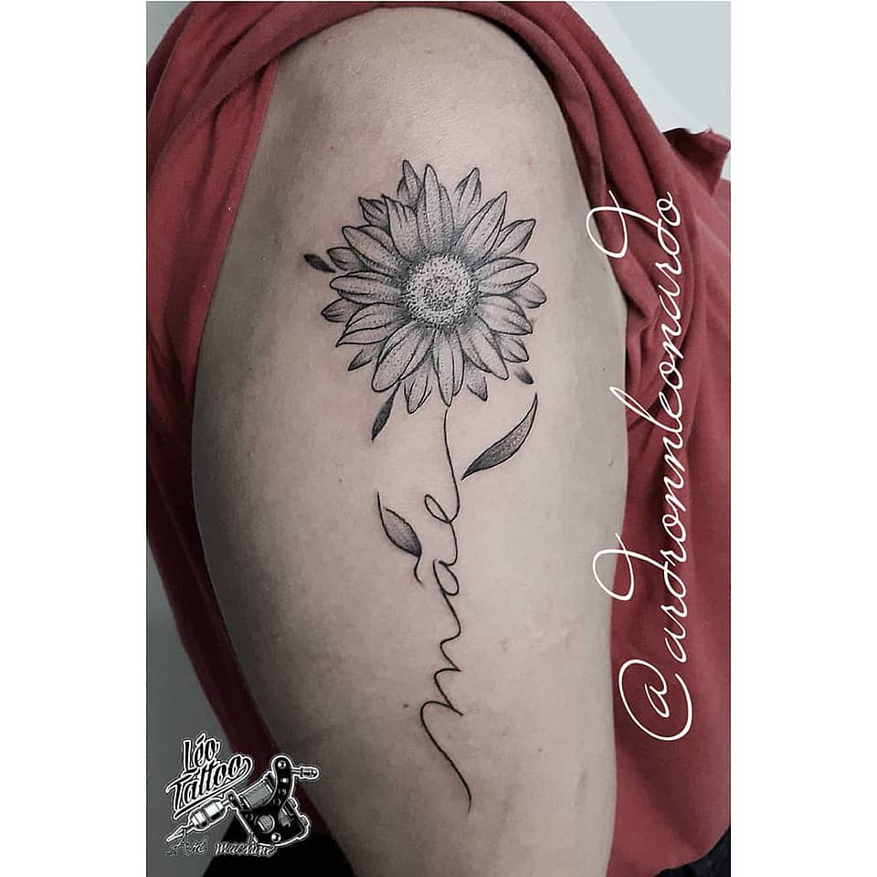 Sunflower with Script Stem