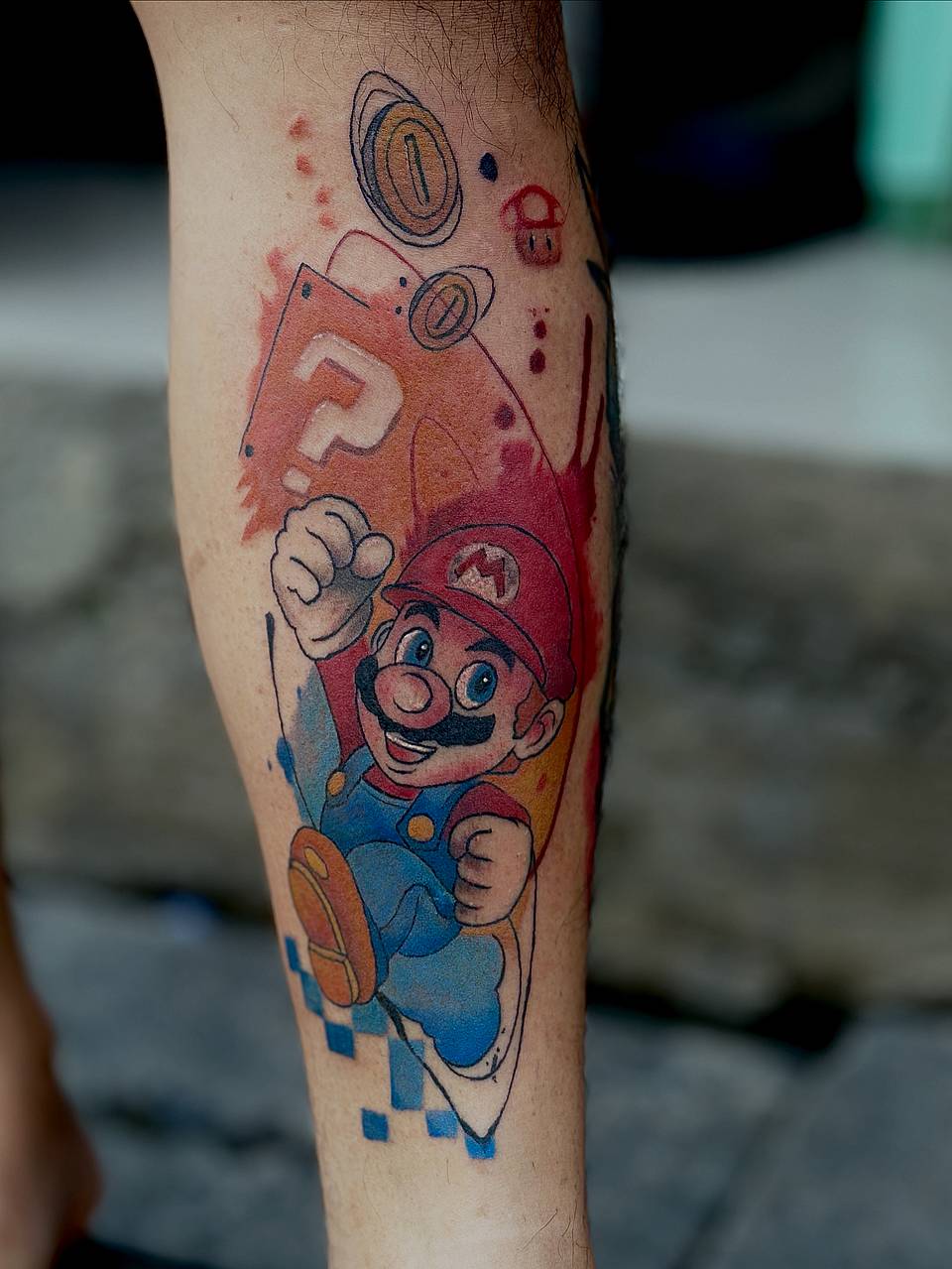 Super Mario Splash Tattoo