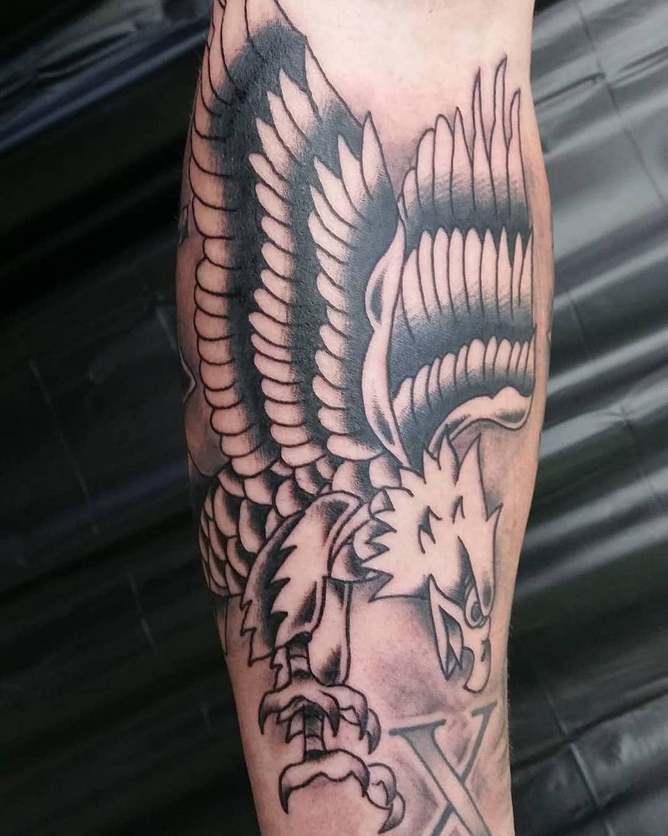 Swooping Eagle with Roman Numeral X