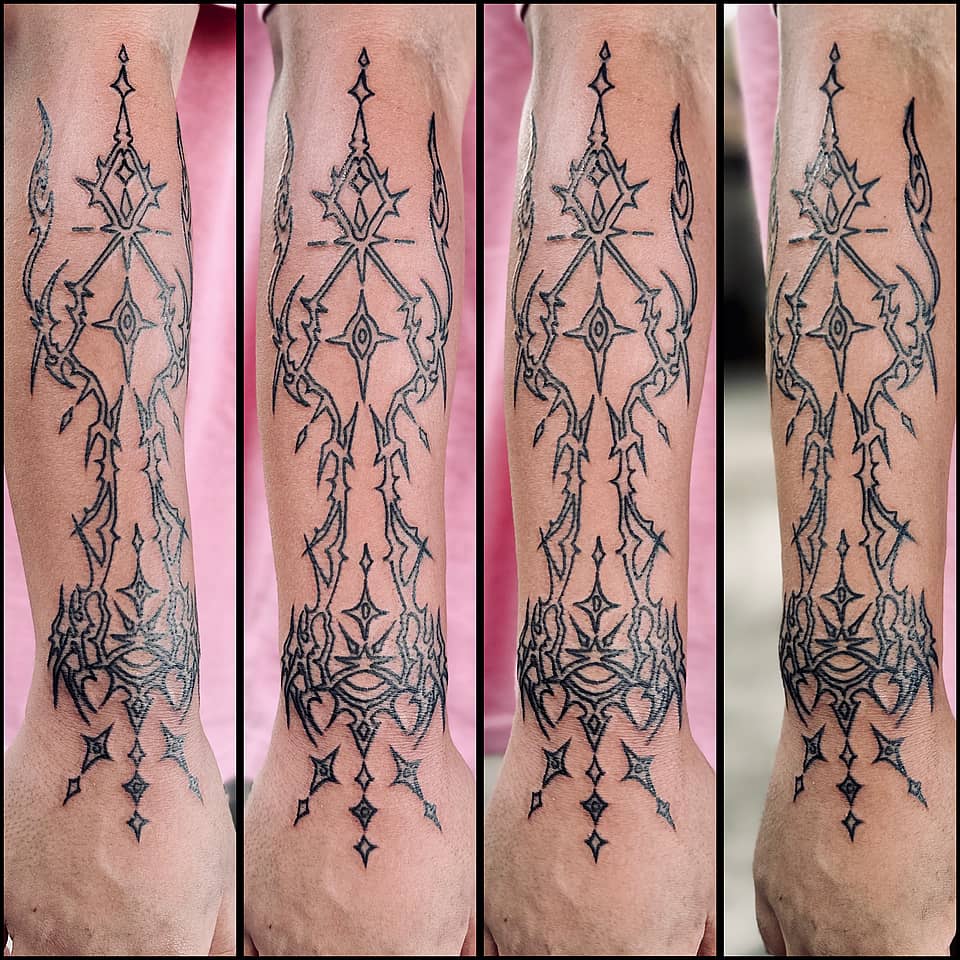 Symmetric Ornamental Blackwork Band