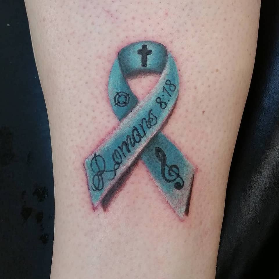 Teal Faith Ribbon: Romans 8:18