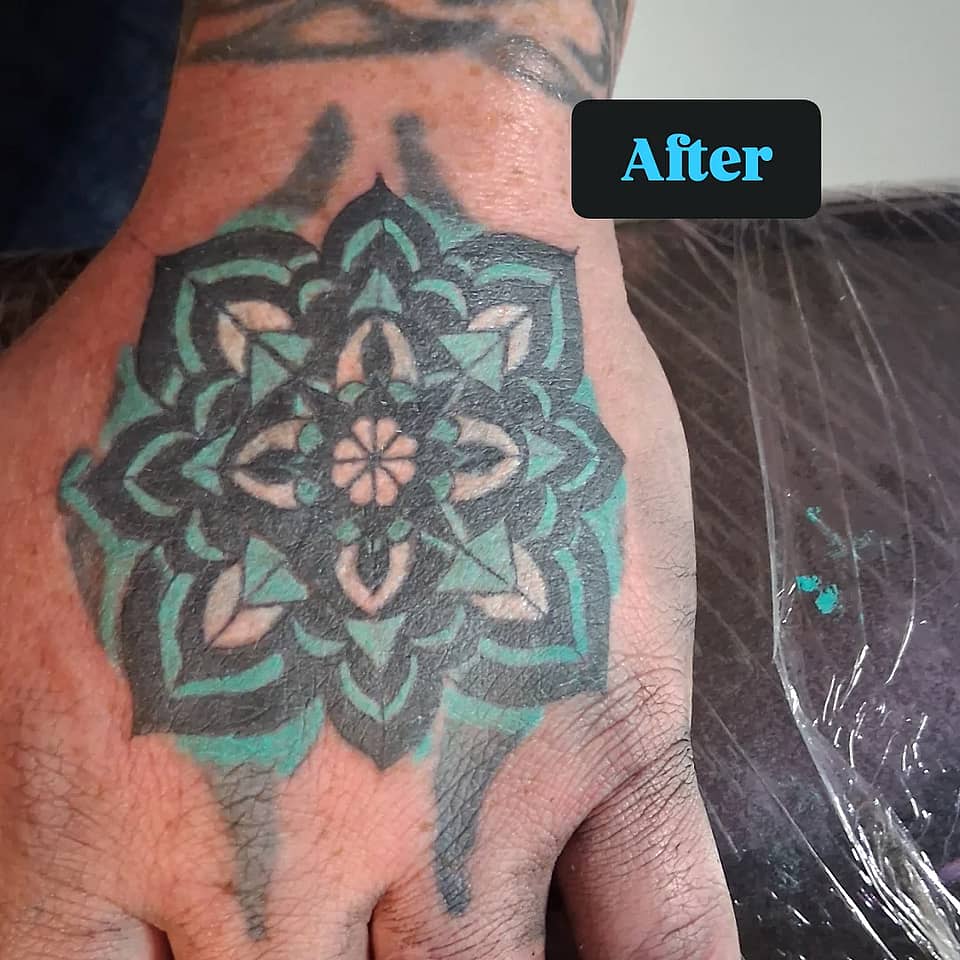 Teal Mandala Handpiece