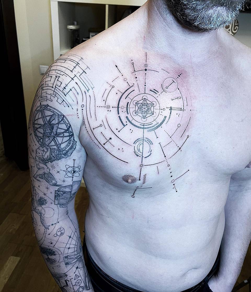 Techno-Sacred Chest Mandala