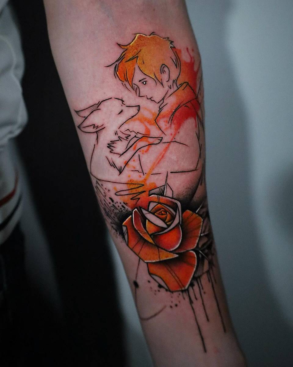 Tender Companion with Orange Rose