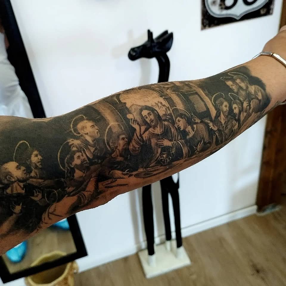 The Last Supper Forearm Tattoo