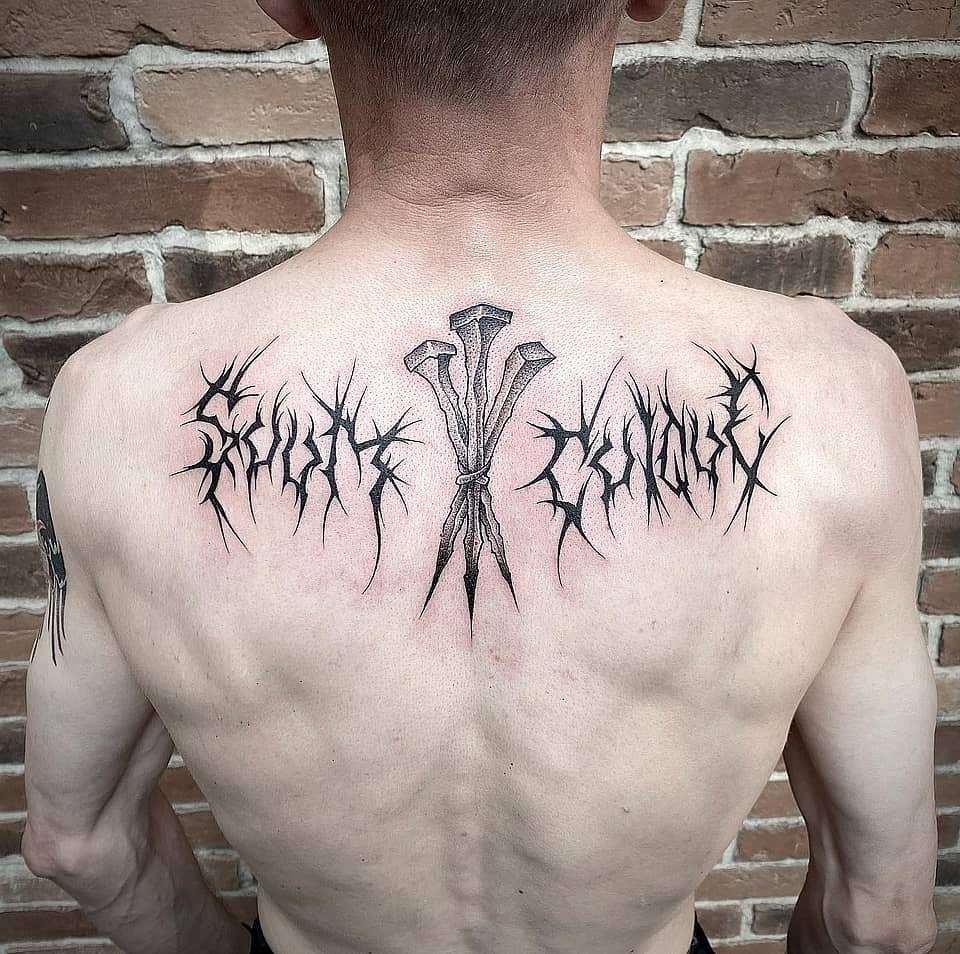 Thorn Script with Tied Nails