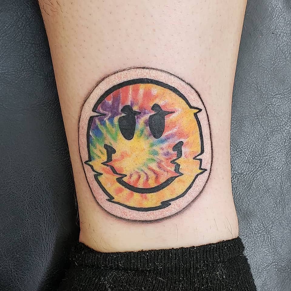 Tie-Dye Smiley Sticker