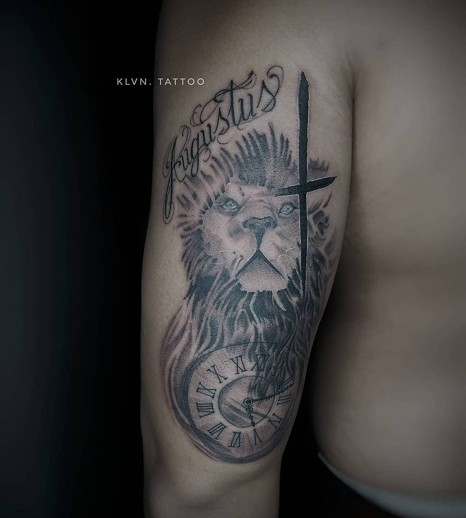 Timeless Lion with Cross