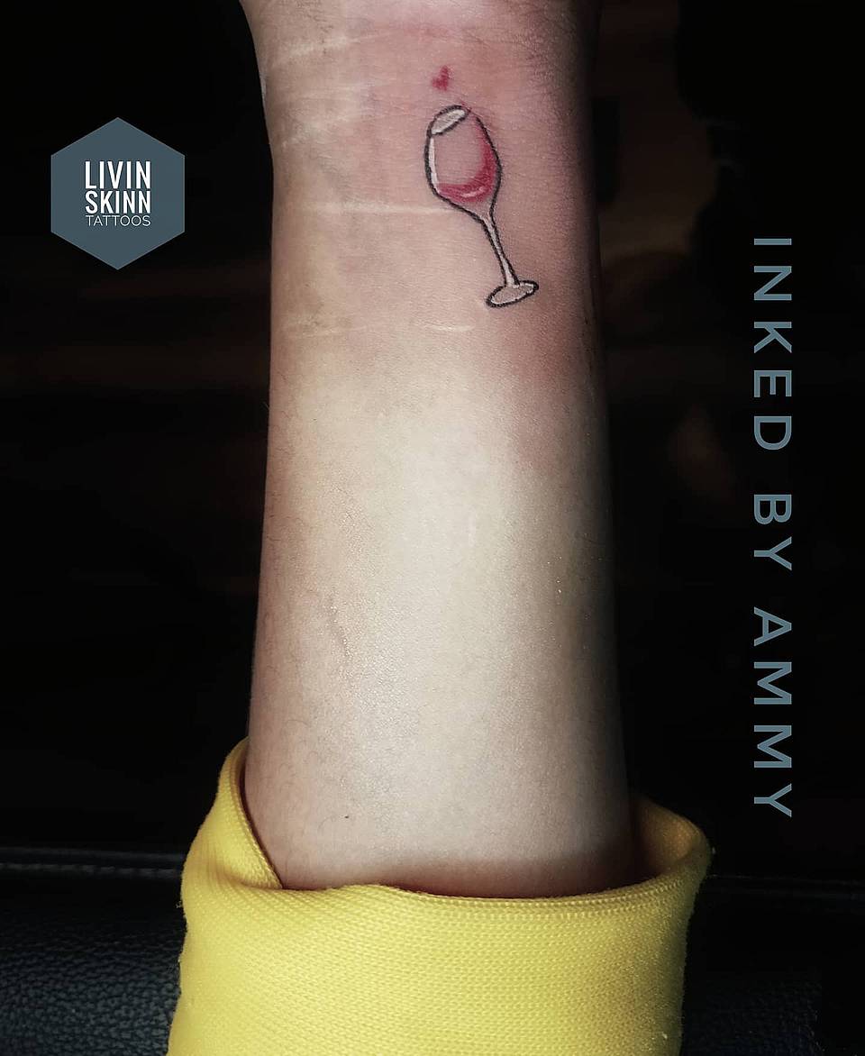 Tiny Wine Glass with Heart
