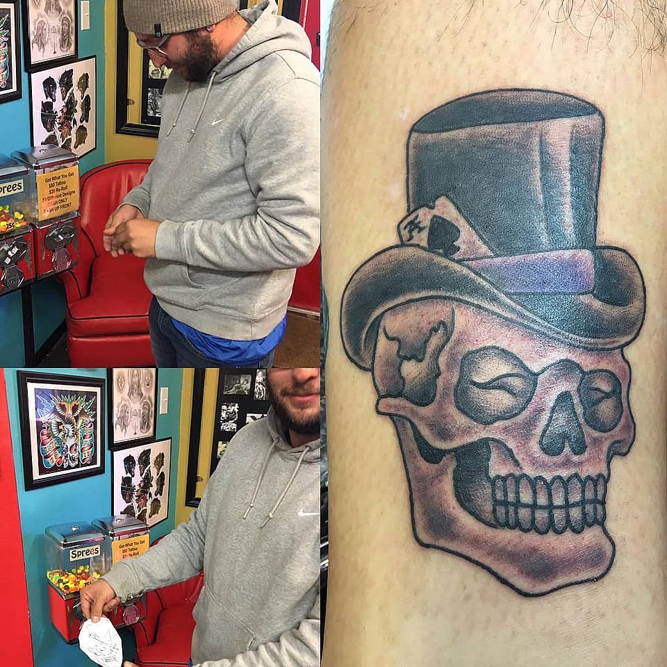 Top-Hatted Skull with Ace of Spades