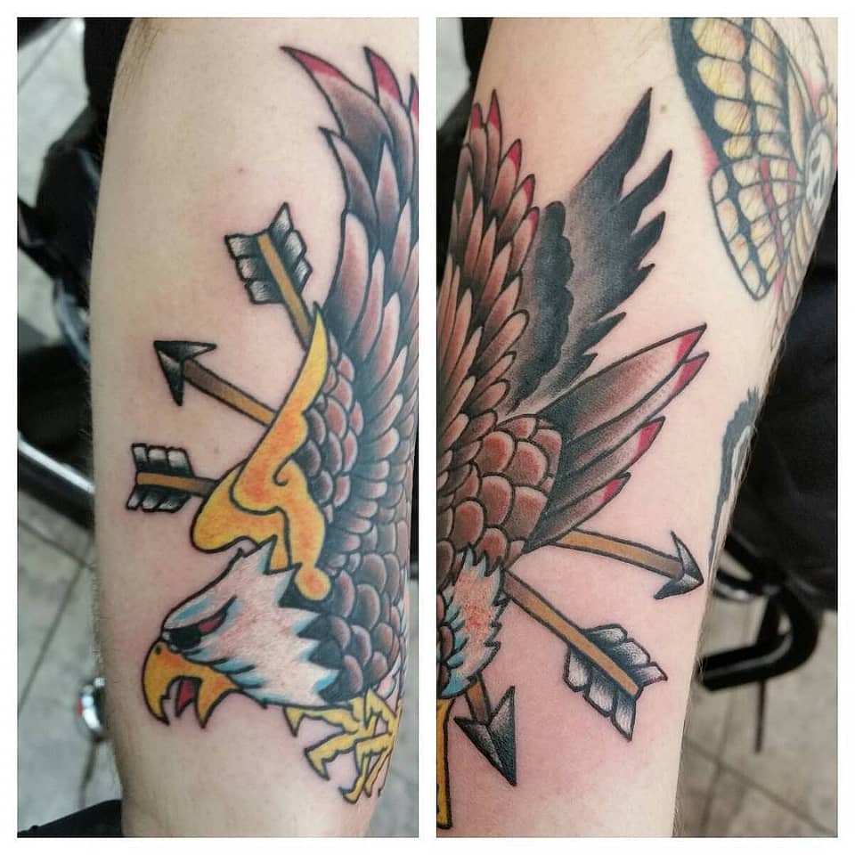 Traditional Eagle with Crossed Arrows