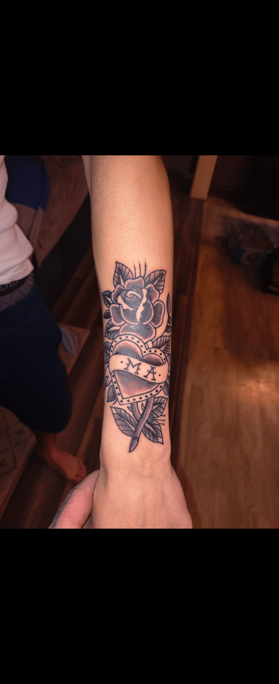 Traditional Rose and Heart (M A)