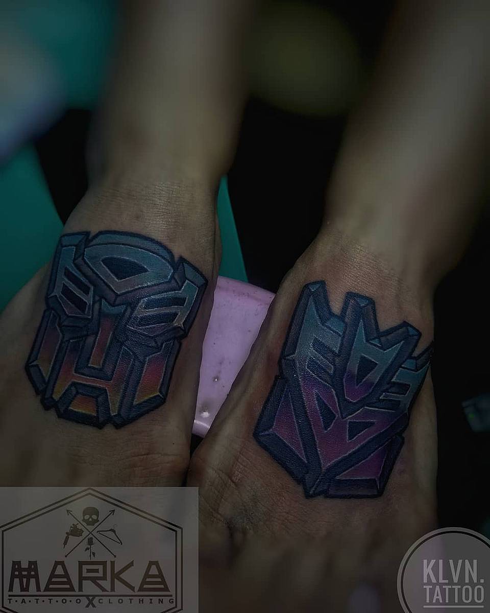 Transformers Autobot & Decepticon Hand Logos
