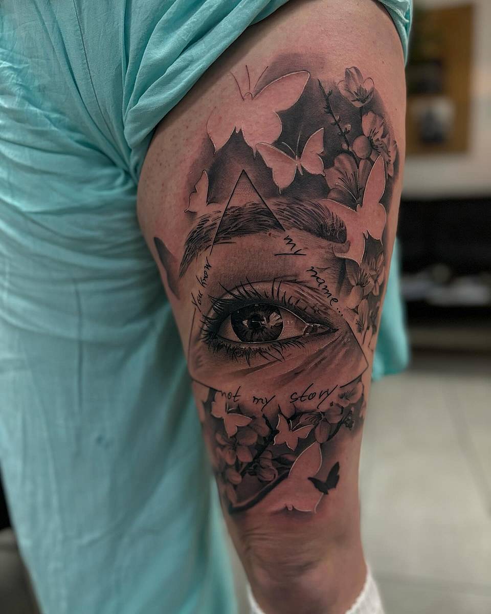Triangular Eye with Butterflies