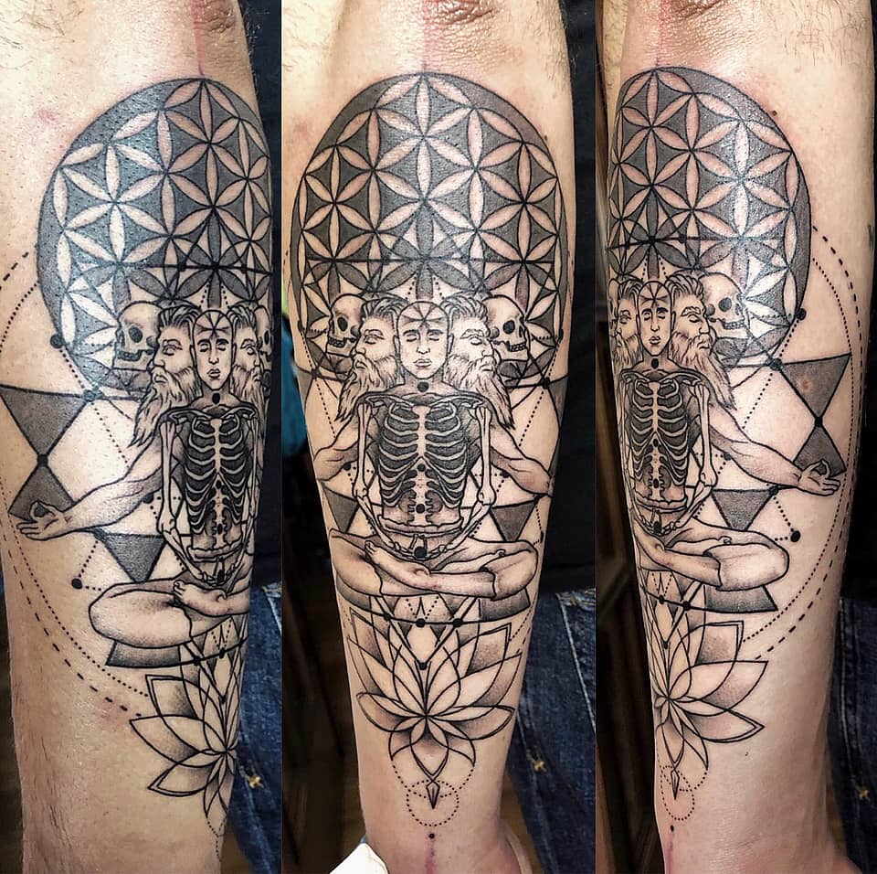 Trinity Meditator with Flower of Life