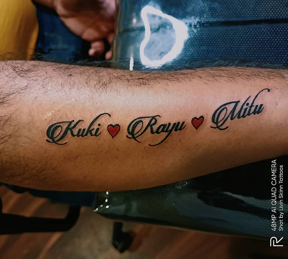 Trio of Names with Hearts