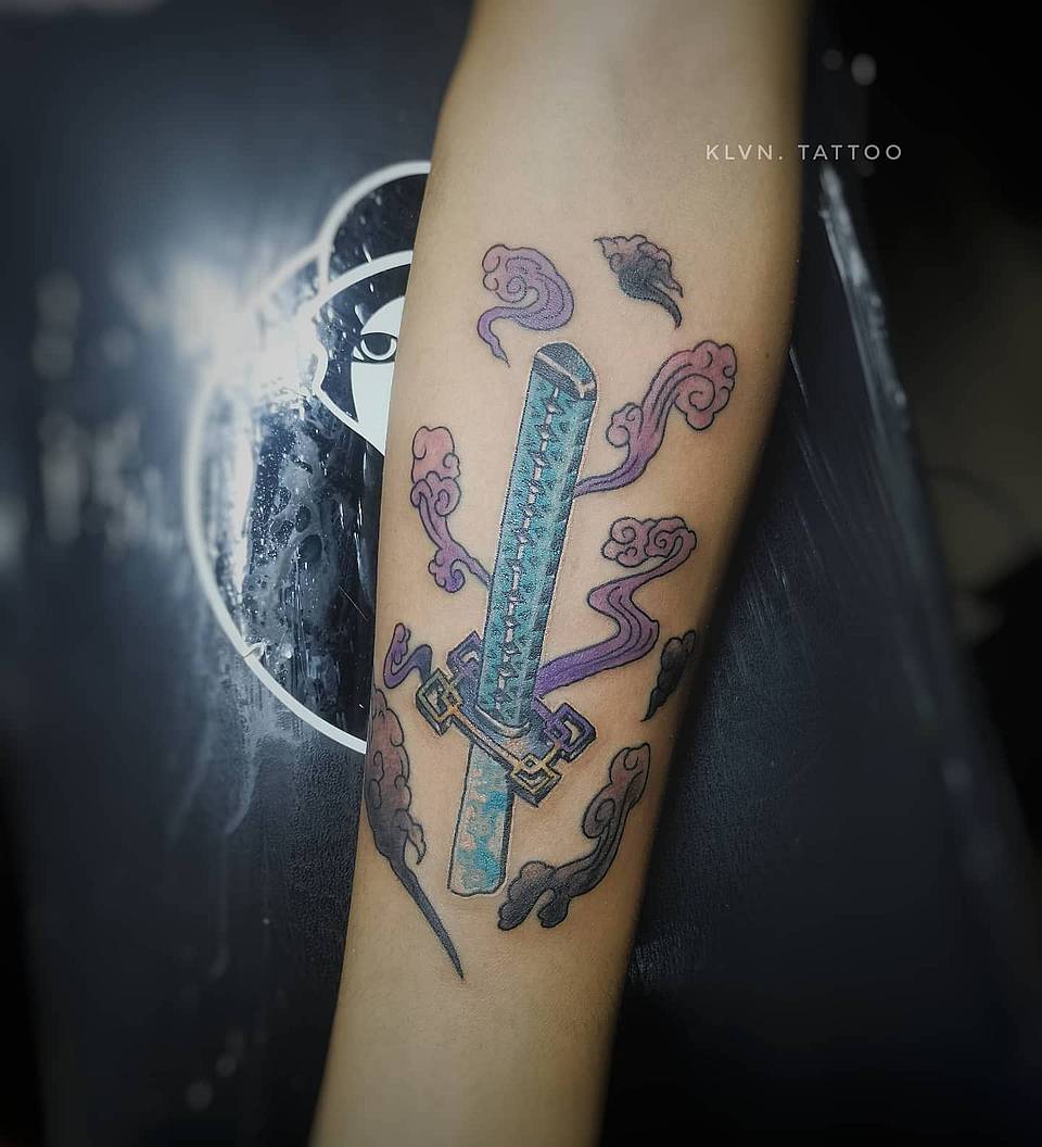 Turquoise Tanto & Purple Smoke