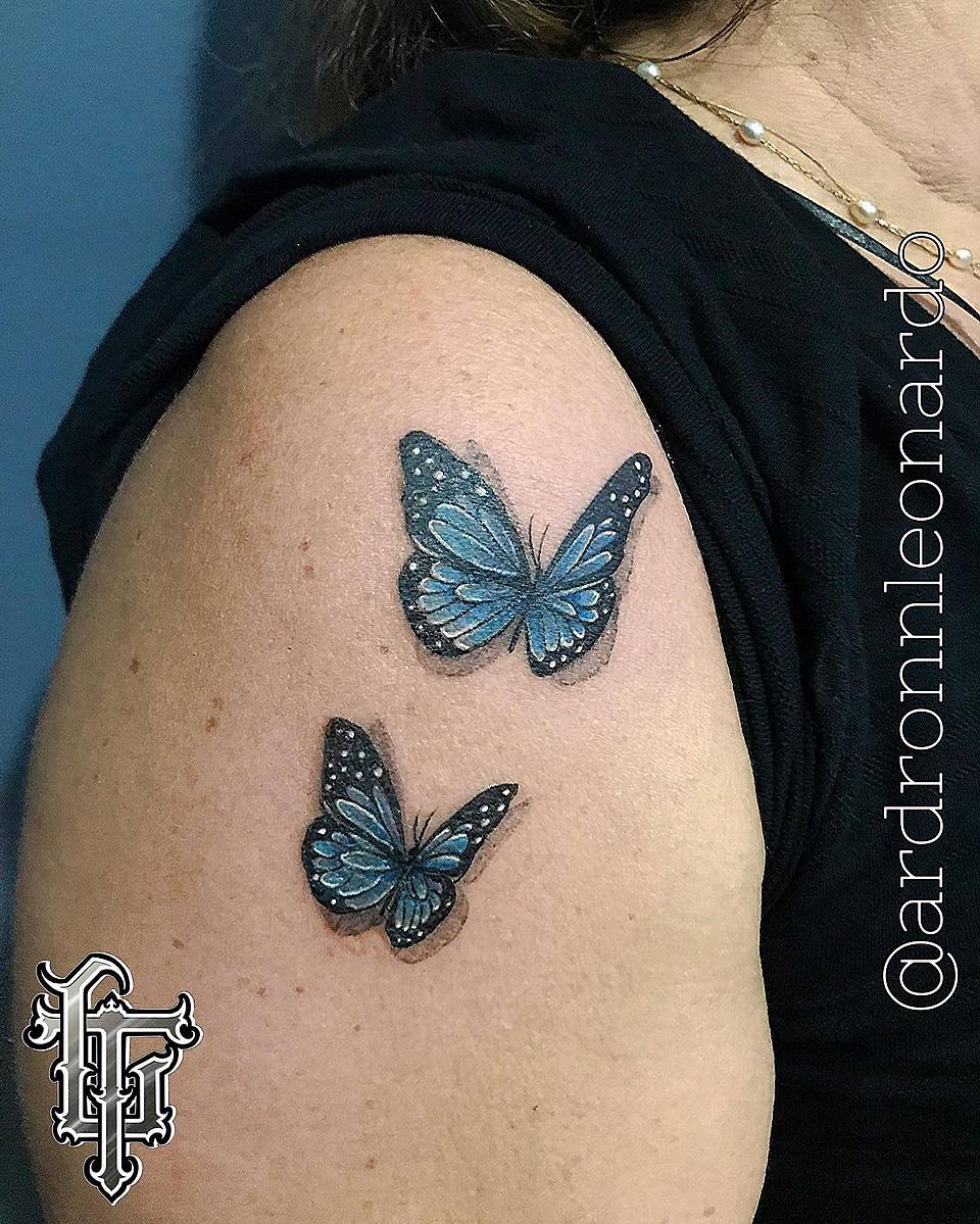 Twin Blue Butterflies