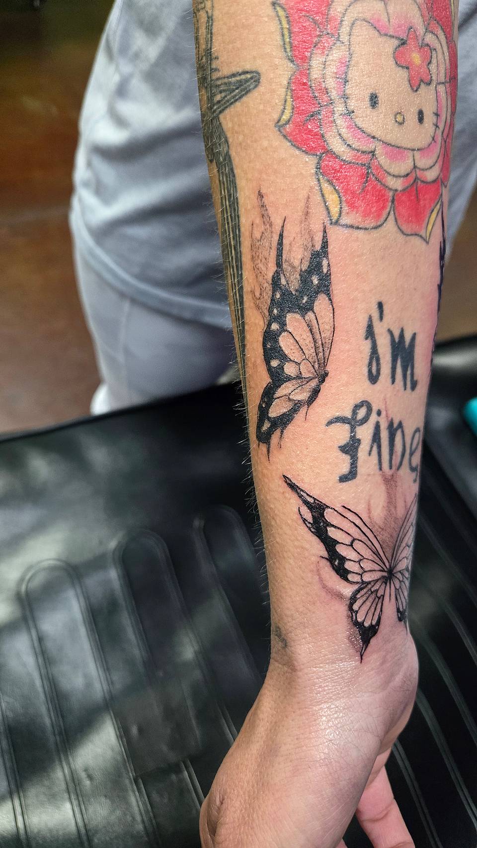 Twin Butterflies with Script