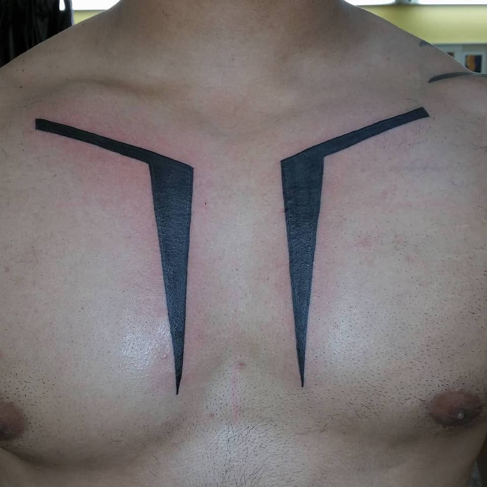 Twin Chevron Blackwork