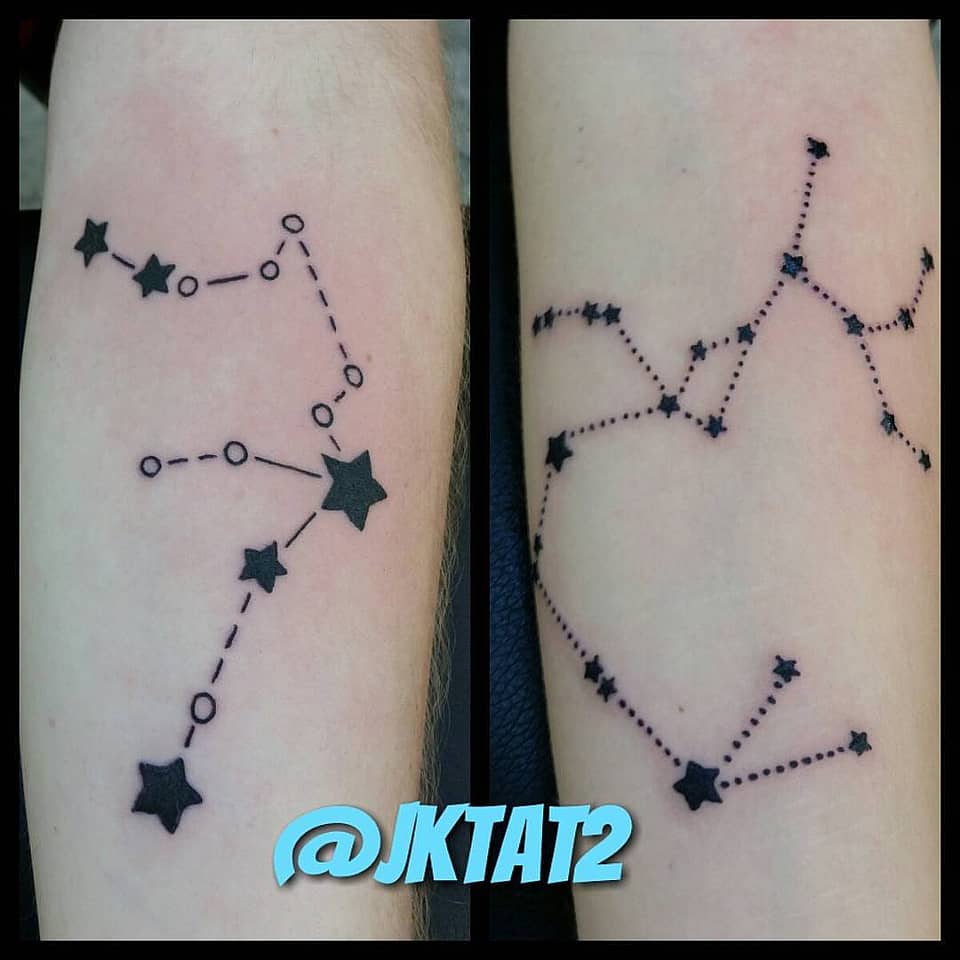 Twin Constellation Dotwork