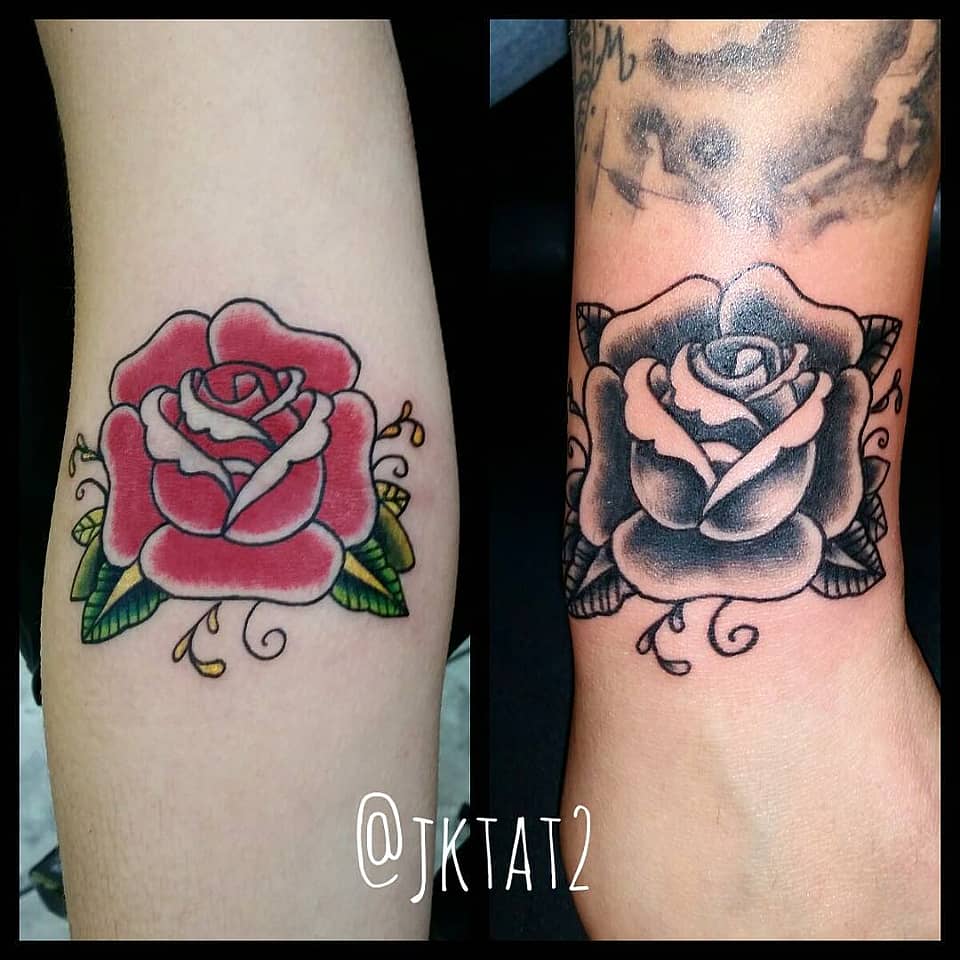 Twin Roses: Color and Black & Grey