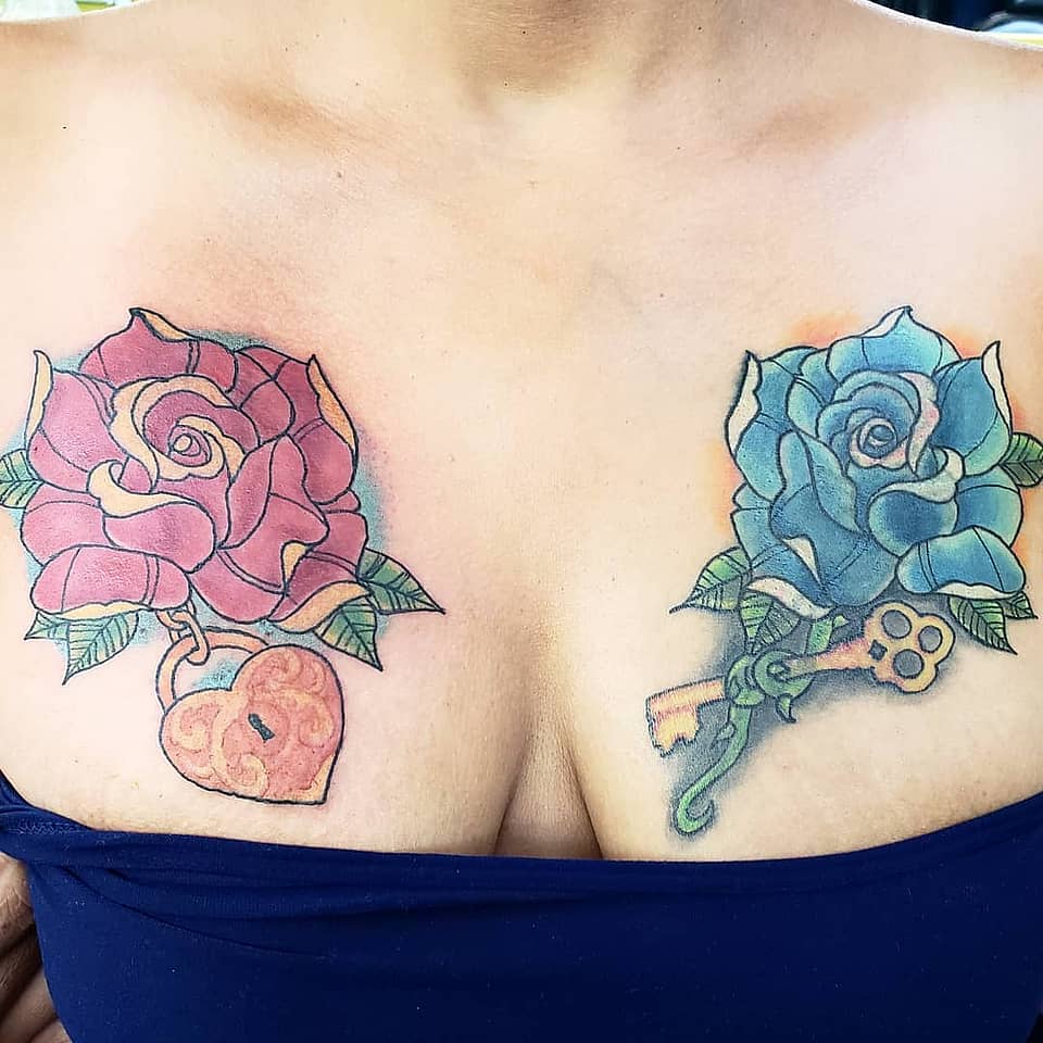 Twin Roses Lock & Key