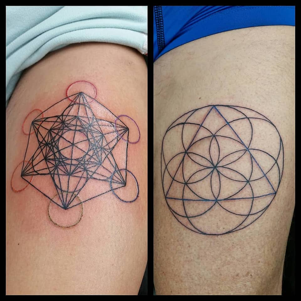 Twin Sacred Geometry: Metatron's Cube & Flower of Life