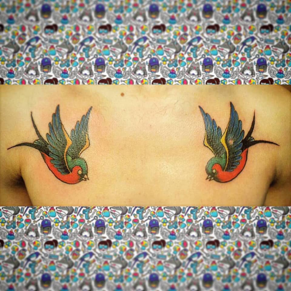 Twin Traditional Swallows
