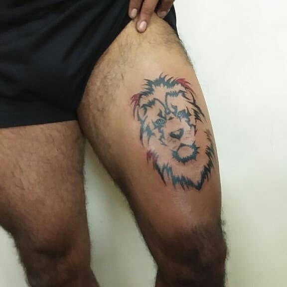 Two-Tone Sketch Lion Head