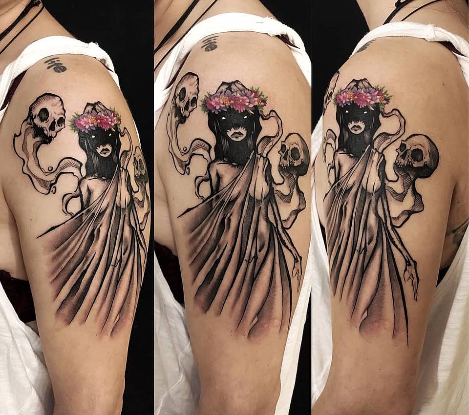 Veiled Banshee with Flower Crown