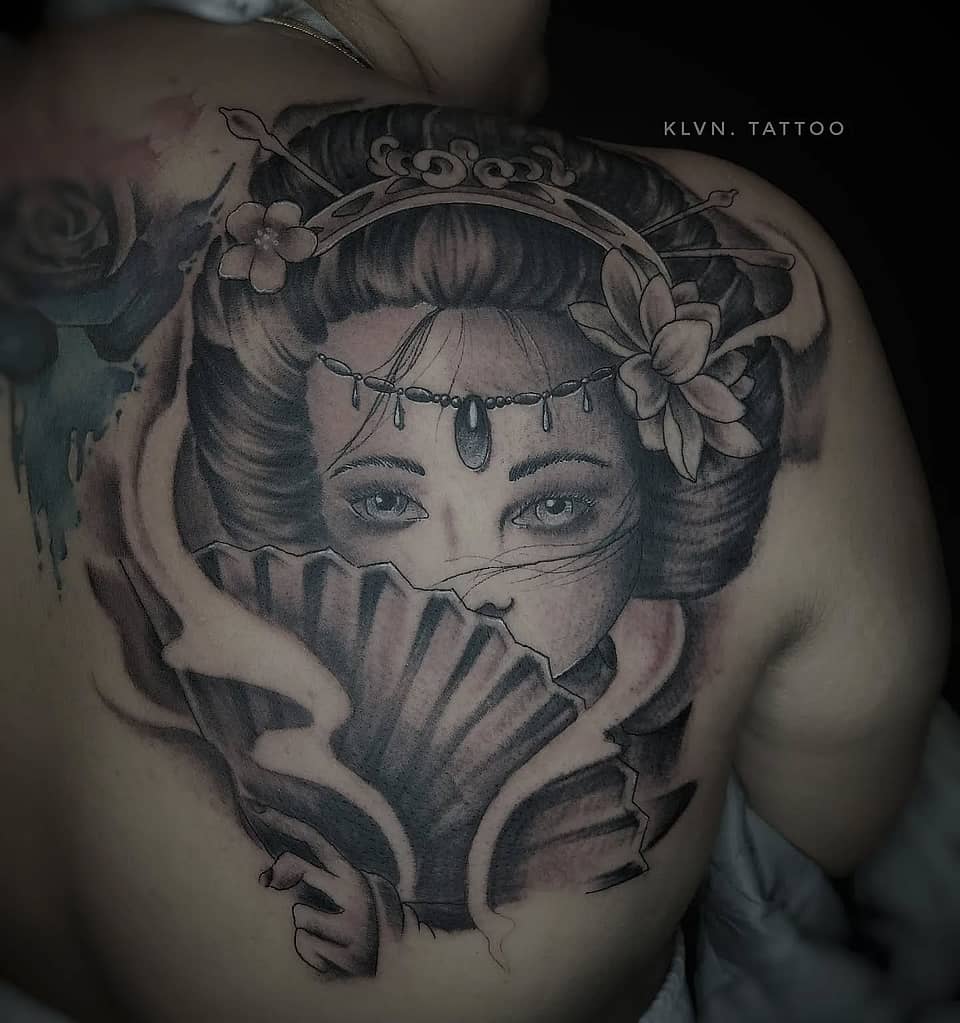 Veiled Geisha Portrait
