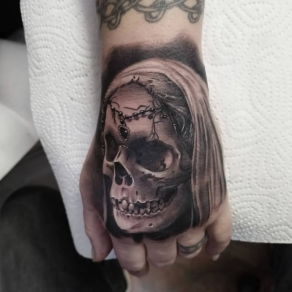 Veiled Skull with Jeweled Diadem