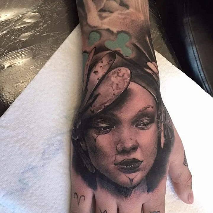 Veiled Woman Hand Portrait