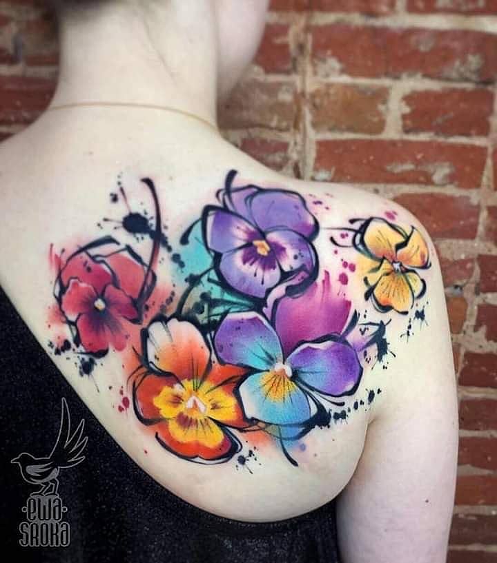 Vibrant Watercolor Pansy Bouquet
