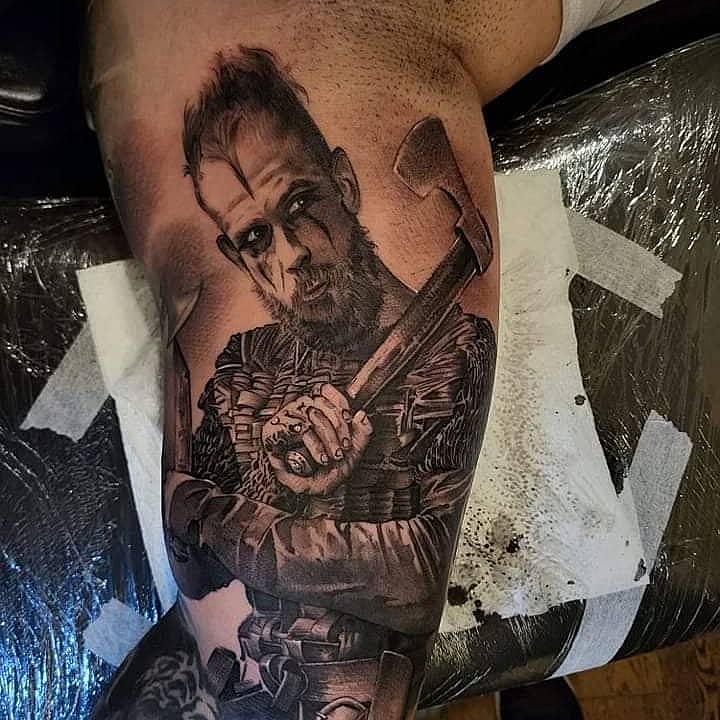 Viking Axe Warrior Portrait
