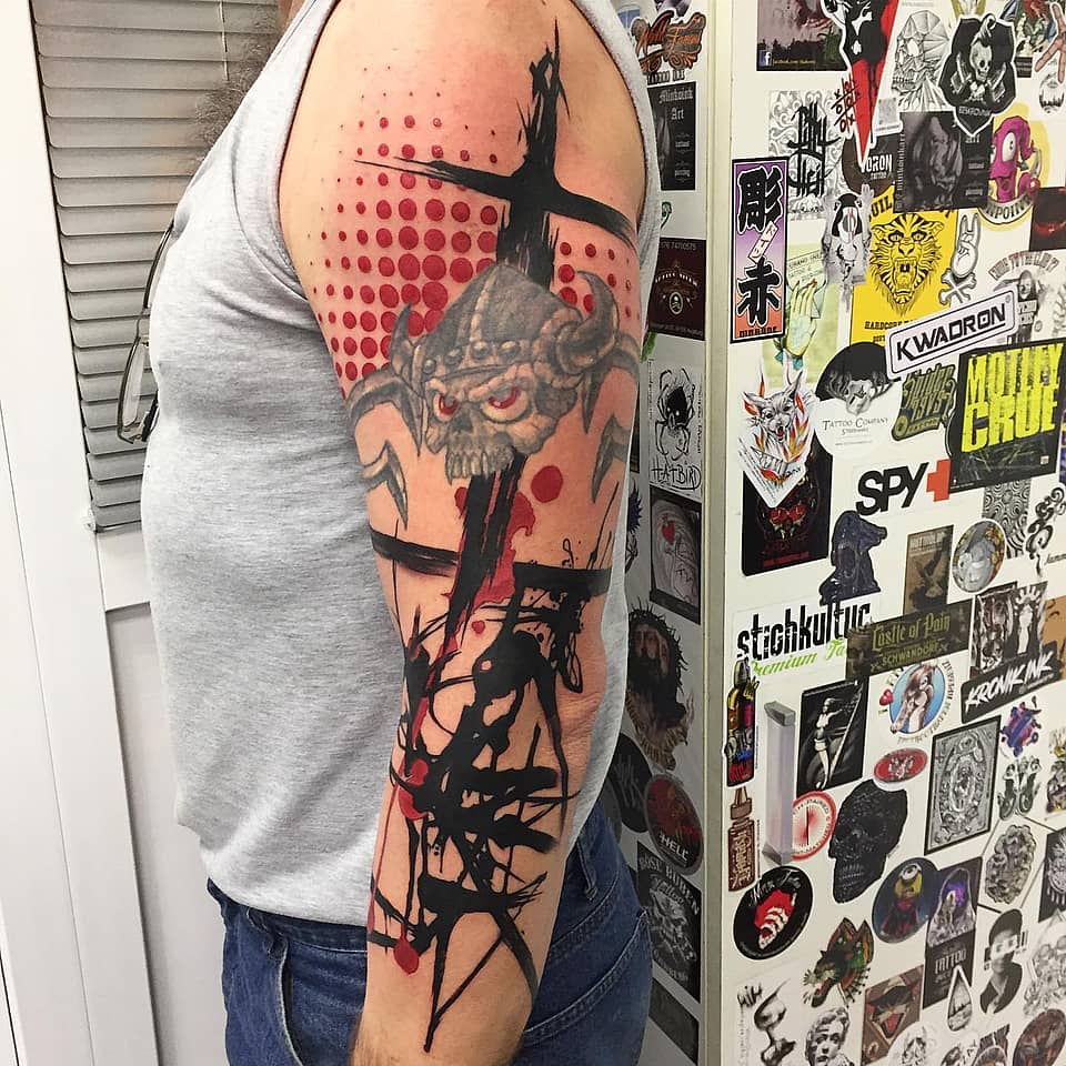 Viking Helm Trash Polka Sleeve