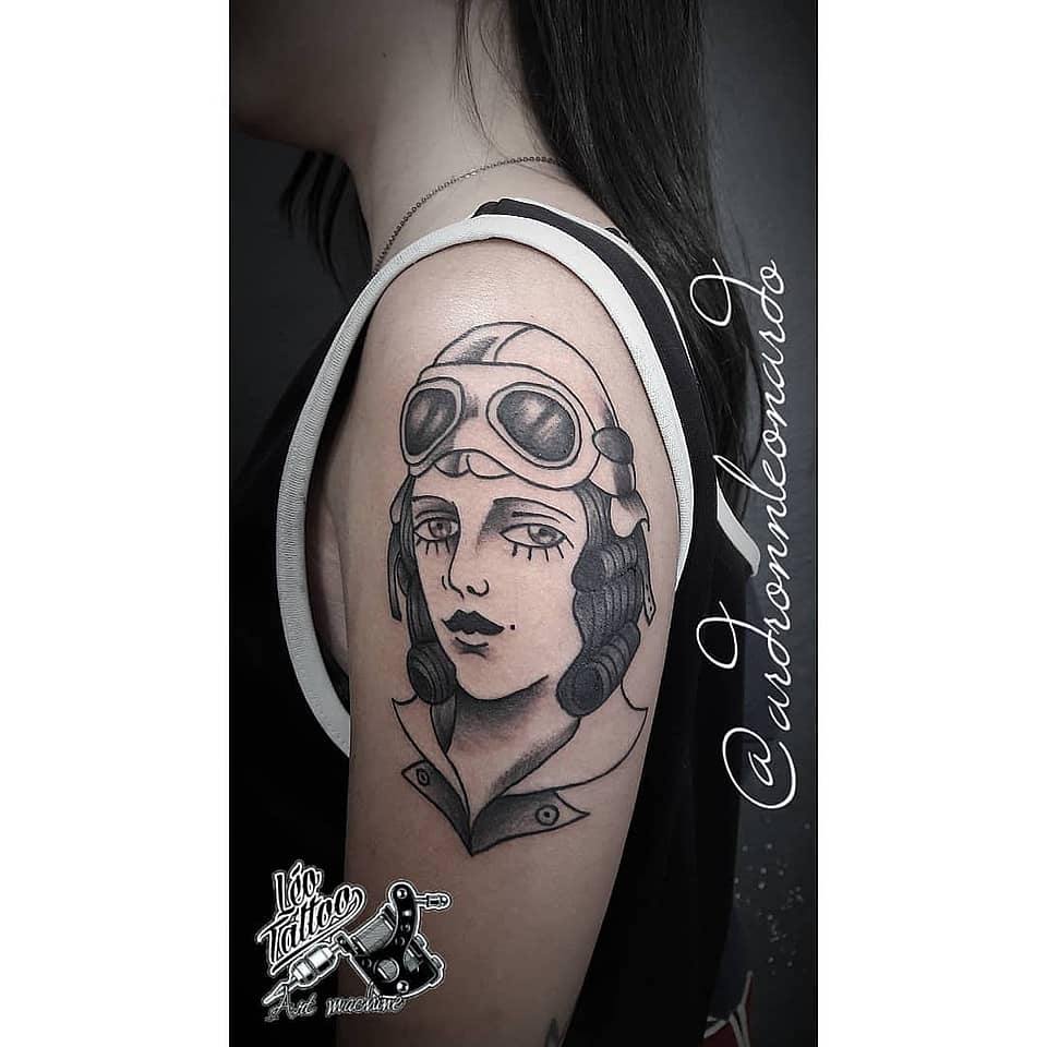 Vintage Aviatrix Portrait