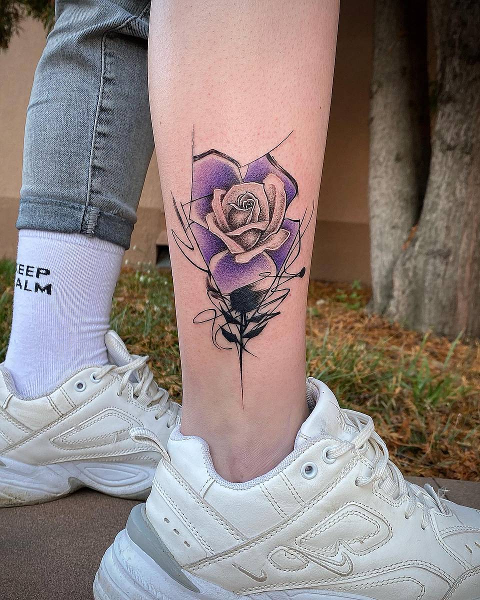 Violet Sketch Rose