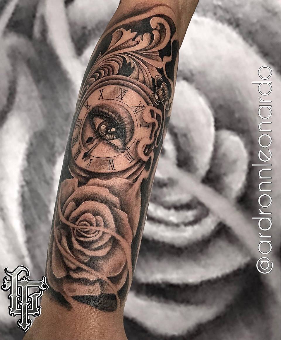 Watchful Timepiece and Rose