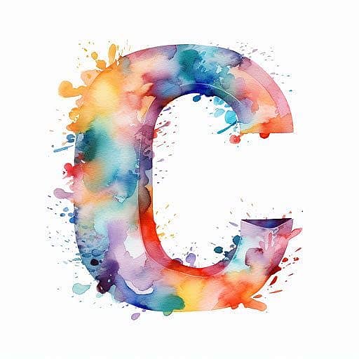 Watercolor C Initial