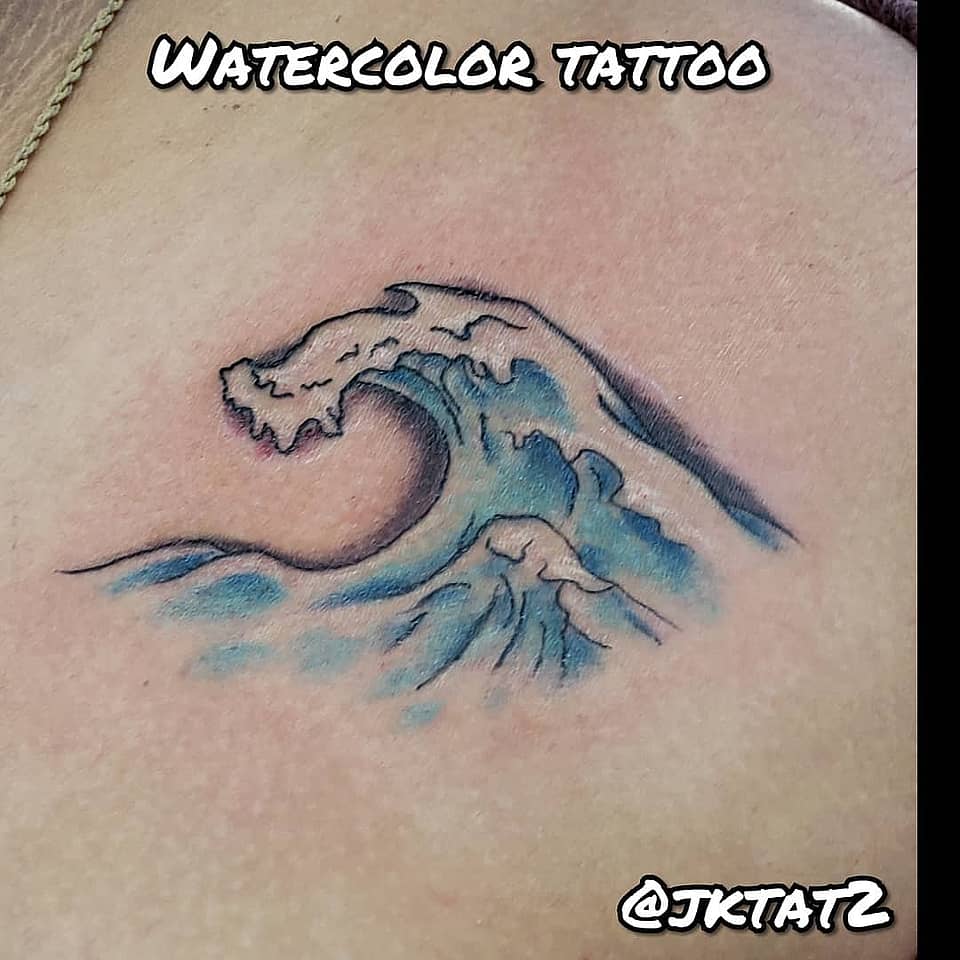 Watercolor Cresting Wave