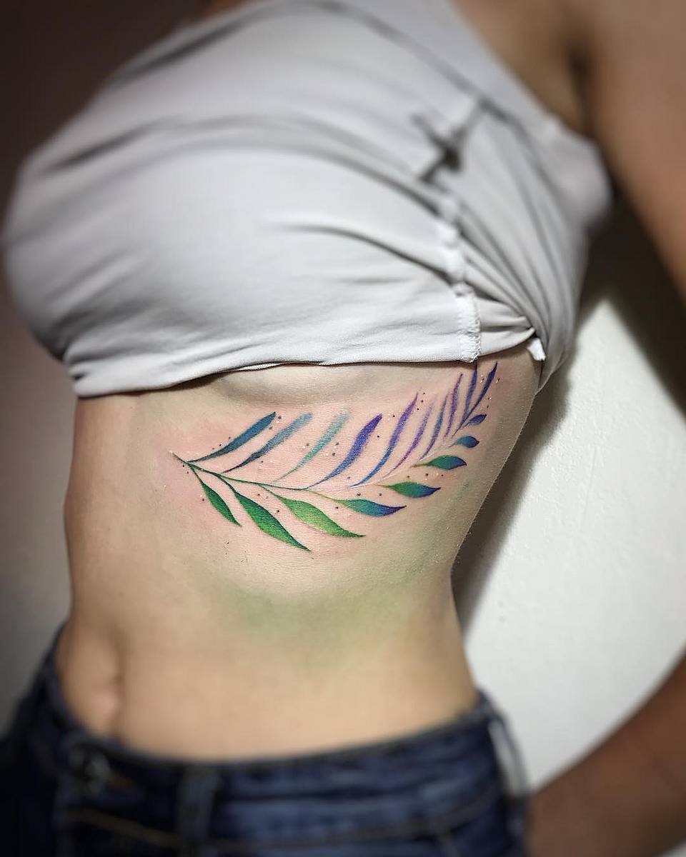 Watercolor Laurel Sweep