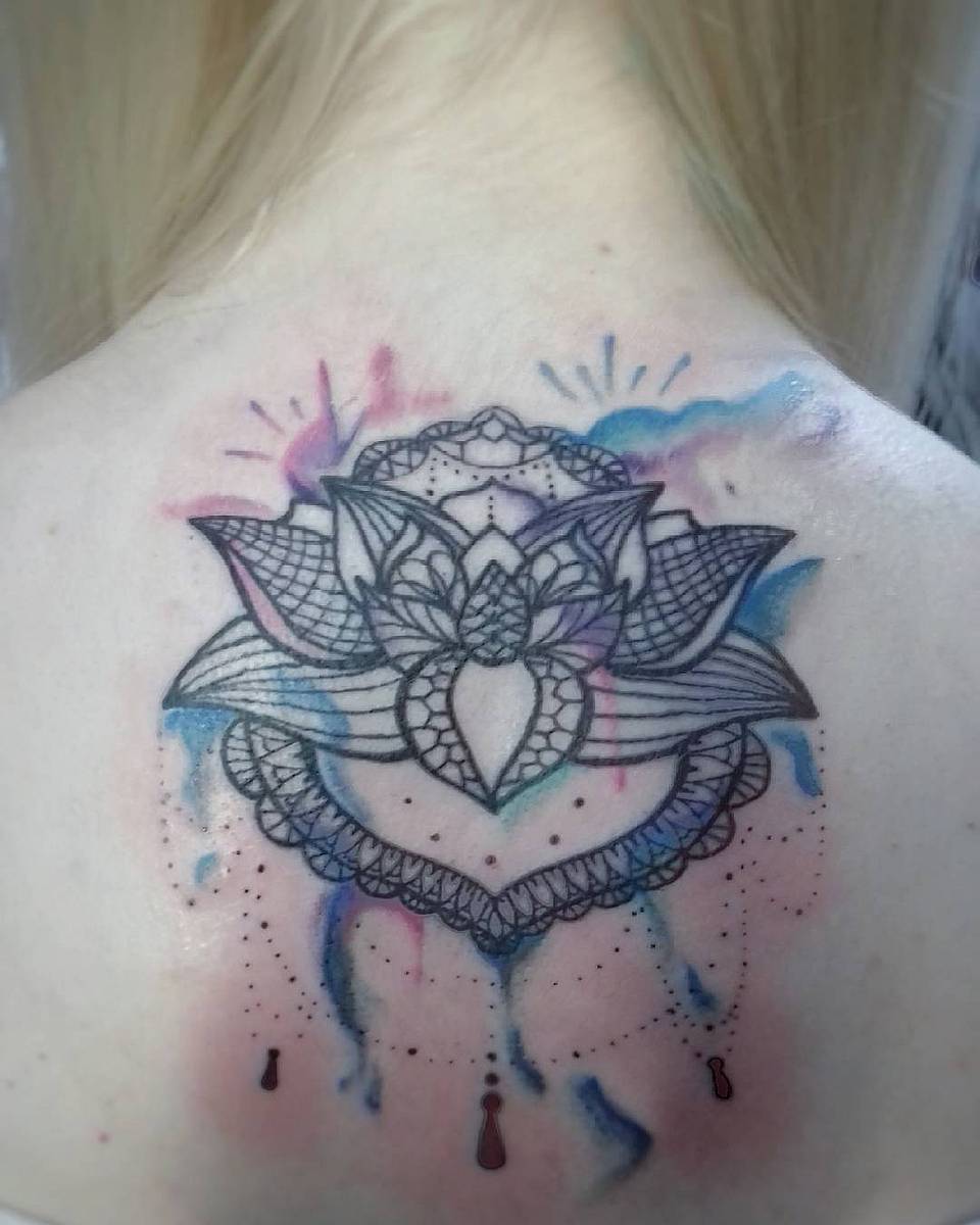 Watercolor Lotus Mandala