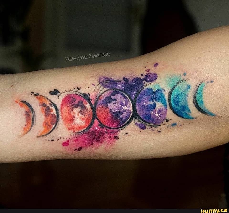Watercolor Moon Phases