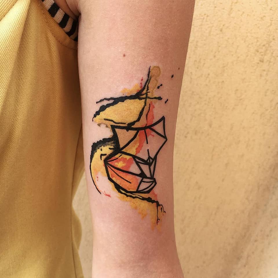 Watercolor Origami Crane